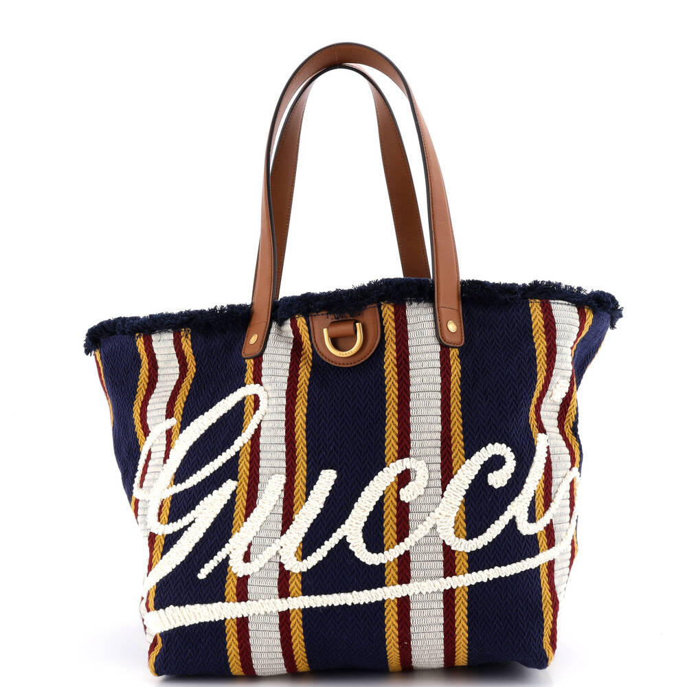 Gucci Script Open Tote Embroidered #223346g12b - image 1